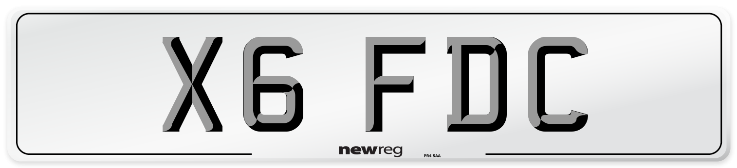 X6 FDC Number Plate from New Reg